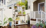 TOPMAX 64.6" Large Outdoor Potting Bench, Garden Potting Table, Wood Workstation with 6-Tier Shelves, Large Tabletop and Side Hook for Mudroom