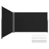 VEVOR 236" x 71"Black Retractable Awnig-Rugged Full Aluminum Rust-Proof Patio Sunshine Privacy Divider Wind Screen. Longer Service Life
