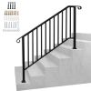 Matte Black Outdoor 4 Level Iron Handrail