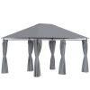 Outsunny 10' x 13' Outdoor Patio Gazebo, Canopy Shelter with 6 Removable Sidewalls & Steel Frame for Garden, Lawn, Backyard & Deck, Gray