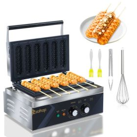 Commercial Corn Dog Waffle Maker, Professional Hotdog Intelligent Waffle Maker, Non-Stick French Muffin Waffle Iron Machine 110V 1550W for Home