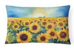 State Watercolor Flowers Throw Pillow Throw Pillow for Indoor Couch Bed Outdoor Patio Washable, Kansas Sunflowers 1655,12Hx16W