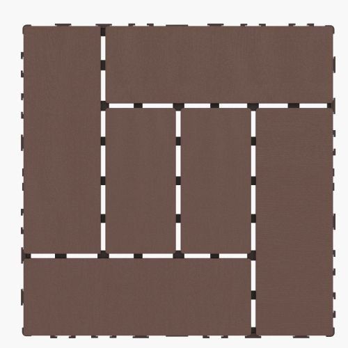 ZZ Style 12" Patio Deck Tiles, DIY Module Interlocking Decking Tiles Floor Tile