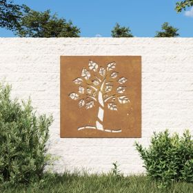 Patio Wall Decoration 21.7"x21.7" Corten Steel Tree Design