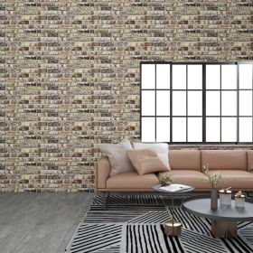 3D Wall Panels with Multicolor Brick Design 10 pcs EPS