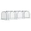 Outsunny 11' x 3' x 2.5' Mini Greenhouse, Portable Tunnel Green House with Roll-Up Zippered Doors, UV Waterproof Cover, Steel Frame, Clear