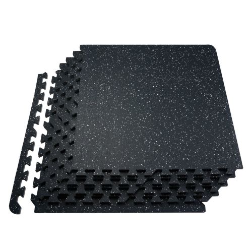 VEVOR 25 PCS 0.56" Thick Gym Floor Mats, 24"x24" EVA Foam & Rubber Top Interlocking Workout Mats with 100 sq.ft Coverage