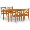 5 Piece Patio Dining Set Solid Wood Acacia