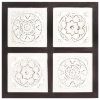 Hand-Carved Wall Panel MDF 15.7"x15.7"x0.6" Brown and White