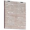 Hand-Carved Wall Panel MDF 15.7"x15.7"x0.6" Brown and White