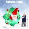 4 FT Lighted Christmas Inflatable Santa with Wreath Broke Out from Window