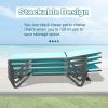 Outdoor Lounge Chair, Aluminum Plastic Patio Chaise Lounge with Side Table & 5 Position Adjustable Backrest & Wheels