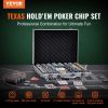 VEVOR Poker Chip Set, 500-Piece Poker Set, Complete Poker Playing Game Set with Aluminum Carrying Case, 11.5 Gram Casino Chips, Cards