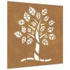 Patio Wall Decoration 21.7"x21.7" Corten Steel Tree Design
