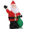 6 FT Lighted Christmas Inflatable Decoration, Inflatable Santa Claus with Large Gift Bag