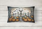 More Spooky Halloween Throw Pillow Throw Pillow for Indoor Couch Bed Outdoor Patio Washable, Pet Cemetery 2268,12Hx16W
