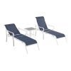 3 Pack Patio Lounge Chair, Outdoor Chaise Lounge with 5 Adjustable Backrest, Sturdy Steel Frame, Sunbathing Recliner, Beach Chair