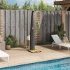 Outdoor Shower Black 21.7"x23.6"x88.2" Poly Rattan and Acacia Wood