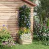 Outsunny Galvanized Raised Garden Bed, 24" x 24" x 11.75" Outdoor Planter Box with Trellis Tomato Cage and Open Bottom for Climbing Vines, Vegetables