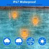 2Pcs Solar Floating Pool Lights Solar Flame Stake Lights IP67 Waterproof Outdoor Globe Ball Lights With 3 Lighting Colors Modes For Pool Garden Patio