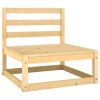 2 Piece Patio Lounge Set with Cushions Solid Wood Pine