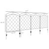 Outsunny Garden Fence, 4 Pack Steel Fence Panels, 11.4' L x 43" H, Rust-Resistant Animal Barrier Decorative Border Flower Edging for Yard, Landscape
