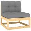 2 Piece Patio Lounge Set with Cushions Solid Wood Pine