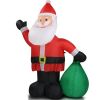6 FT Lighted Christmas Inflatable Decoration, Inflatable Santa Claus with Large Gift Bag