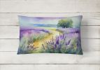 Flowers in Watercolor Throw Pillow Throw Pillow for Indoor Couch Bed Outdoor Patio Washable, Lavender 1582,12Hx16W