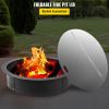 VEVOR Fire Pit Lid Round 40 Inch Foldable Fire Pit Ring Snuff Cover 430 Stainless Steel Fire Pit Spark Screen Cover 3mm Thickness