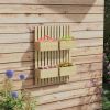 Outsunny 4 Box Raised Garden Bed with Trellis for Vine Flowers & Climbing Plants, 31.5" Tall Wall-Mounted Wood Planter Box Set with Adjustable Height