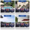 Outdoor Garden Patio Furniture 7-Piece PE Rattan Wicker Cushioned Sofa Sets and Coffee Table