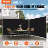 VEVOR 236" x 71"Black Retractable Awnig-Rugged Full Aluminum Rust-Proof Patio Sunshine Privacy Divider Wind Screen. Longer Service Life