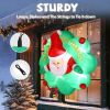 4 FT Lighted Christmas Inflatable Santa with Wreath Broke Out from Window