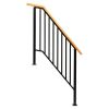 Matte Black Outdoor 3 Level Iron Handrail