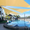 Artpuch 9'x9'x9'Customize Sand Sun Shade Sail Commercial Standard UV Block 185 GSM, Water and Air Permeable, Heavy Duty