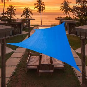 Artpuch Custom Size Sky Blue Sun Shade Sail Triangle Canopy 185 GSM Durable Fabric UV Block Awning for Outdoor Patio Garden Backyard (Customized Avail (Color: Sky blue, size: 12'X23')