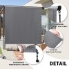 Outdoor cordless patio sunshade splice curtain rolled up porch pavilion Mocha