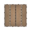 Patio Floor Tiles Pack of 11 WPC Wood-Plastic Composite Patio Deck Tiles DIY Interlocking Decking Tiles, Quick Deck Floor Tile, Court Tile
