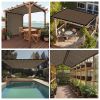 Shade Fabric Brown Sun Shade Cloth with Grommets for Pergola Replacement Shade Cover Canopy Cable Zip Ties