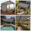 Shade Fabric Light grey Sun Shade Cloth with Grommets for Pergola Replacement Shade Cover Canopy Cable Zip Ties